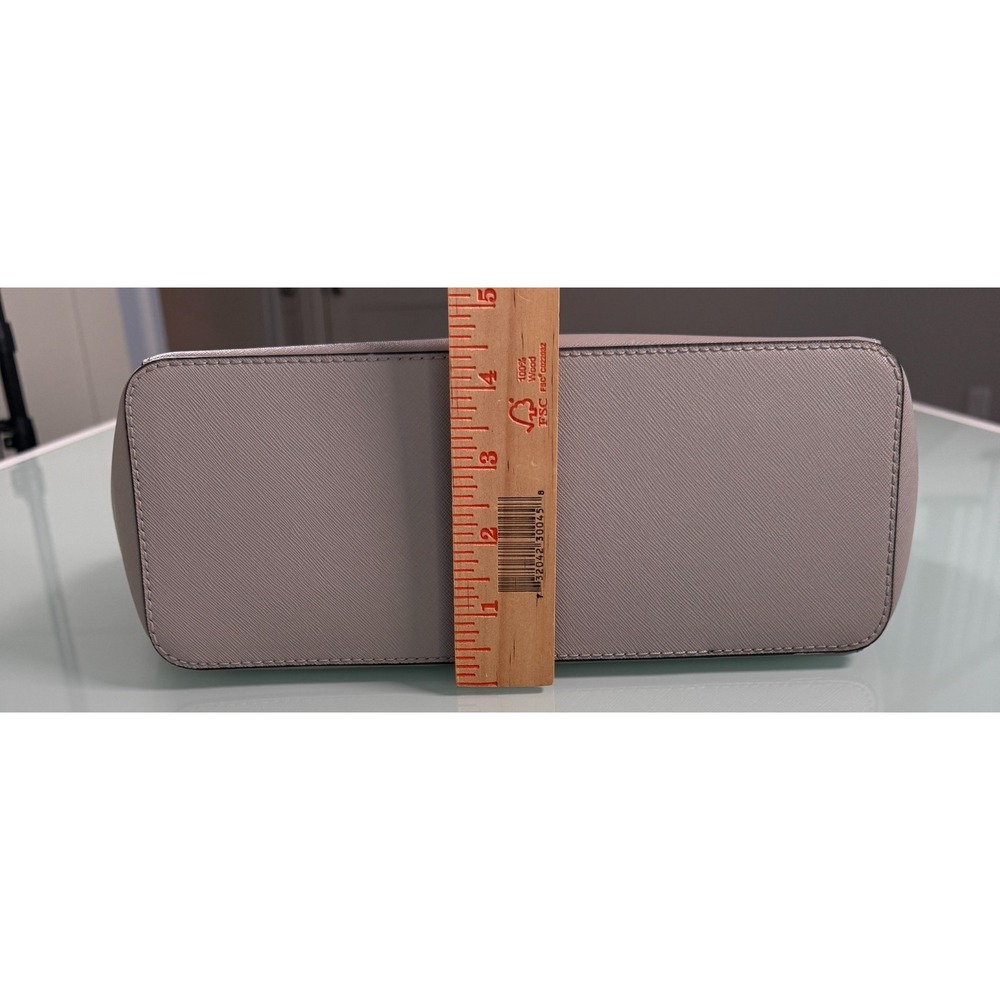 Michael Kors Charlotte Large Top Zip Leather Tote Pearl Gray #35FOSCFT3L - Picture 14 of 14